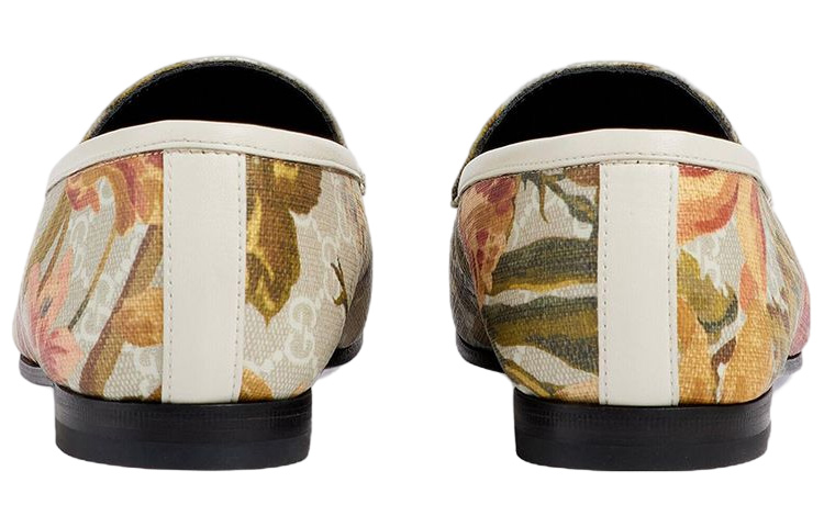 Shop (W) Gucci Jordaan Pelbagai Warna 'Cetakan Bunga Emas Horsebit' 603323-FABB2-9566