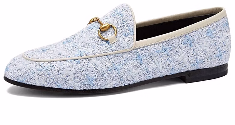 (Women) Gucci Jordaan Tweed Loafers 'Blue' 431467-GYV10-4590 Buy (Women) Gucci Jordaan Tweed Loafers 'Blue' 431467-GYV10-4590