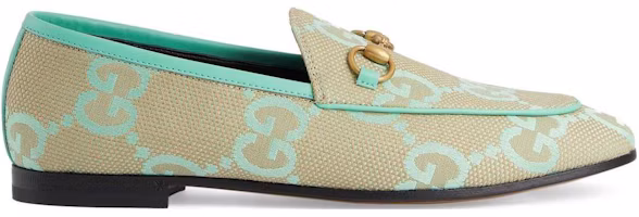 Order (W) Gucci Jumbo GG Jordaan Loafer Beige Mintgrün Leinwand 431467-FABB1-8867