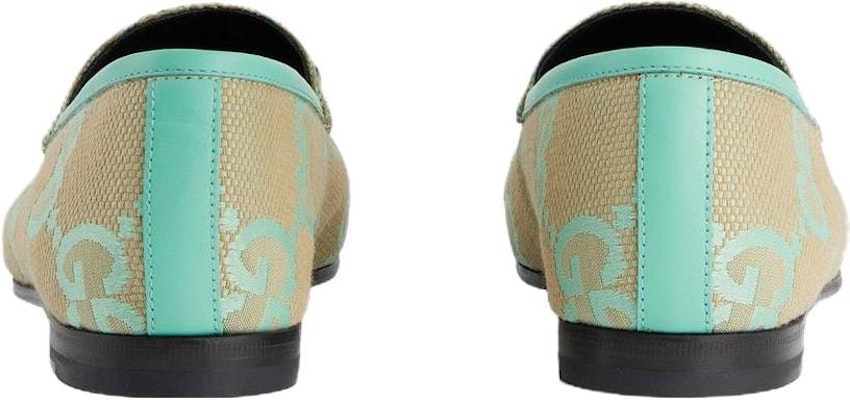 (Women) Gucci Jumbo GG Jordaan Loafer Beige Mint Green Canvas 431467-FABB1-8867 Purchase (Women) Gucci Jumbo GG Jordaan Loafer Beige Mint Green Canvas 431467-FABB1-8867