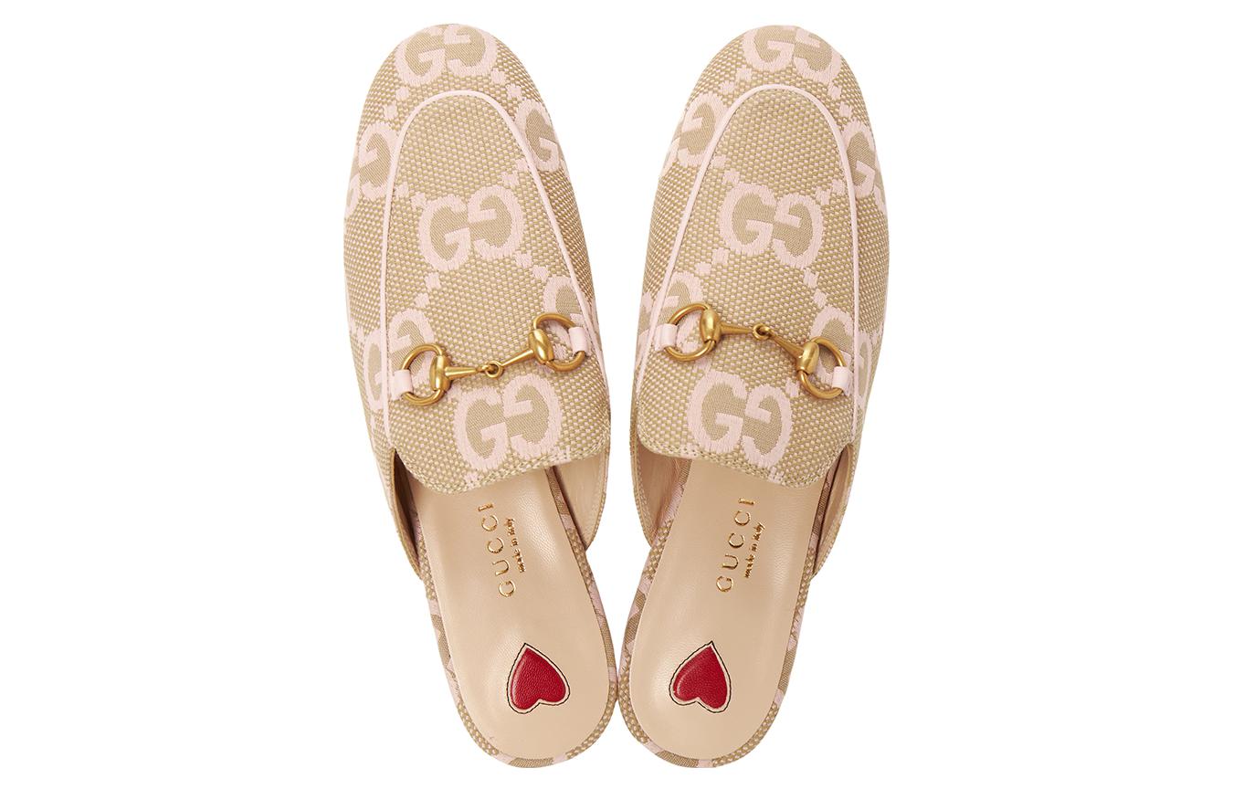 (W) Gucci Jumbo GG Princetown Slipper 'Beige Light Pink' 圖 4