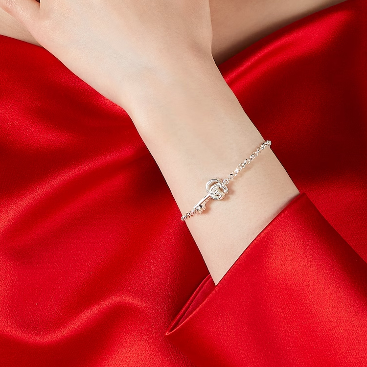 Shop (W) 구찌 키참 925 실버 여성용 팔찌 - 실버 컬러 632207-J8400-8106