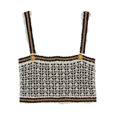(Women) Gucci Knit Colorblock Sleeveless Camisole Vest, Gold & Silver 752824-XKDC7-9834