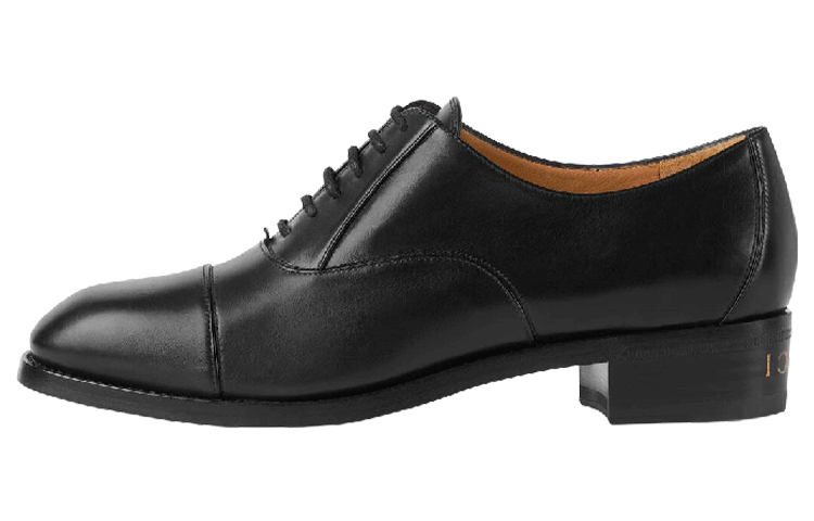 (Women) Gucci Lace-Up Leather Flat 'Black' 679338-1W600-1000