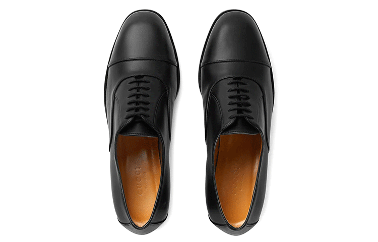 Order (W) Gucci Kasut Rata Kulit Bertali 'Hitam' 679338-1W600-1000