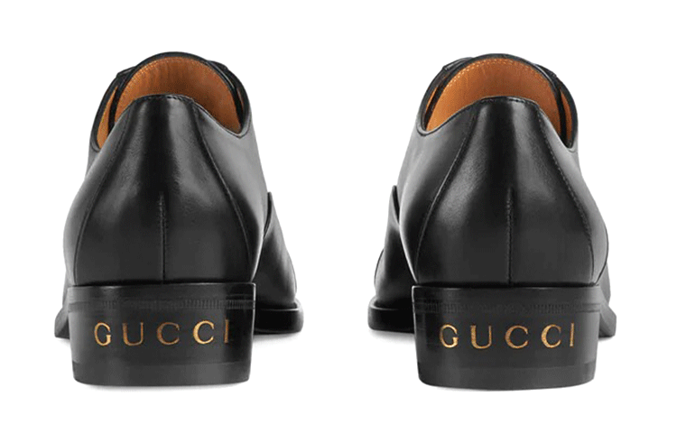 Lookbook (Women) Gucci Lace-Up Leather Flat 'Black' 679338-1W600-1000