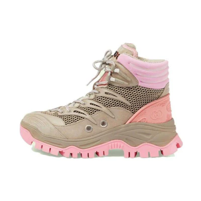 (W) Gucci Lace Up Ankle Boot 'Beige Pink'