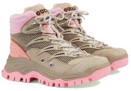 GUCCI古馳 網布 系帶 短筒 戶外靴 女款 棕色 Lookbook GUCCI古馳 網布 系帶 短筒 戶外靴 女款 棕色