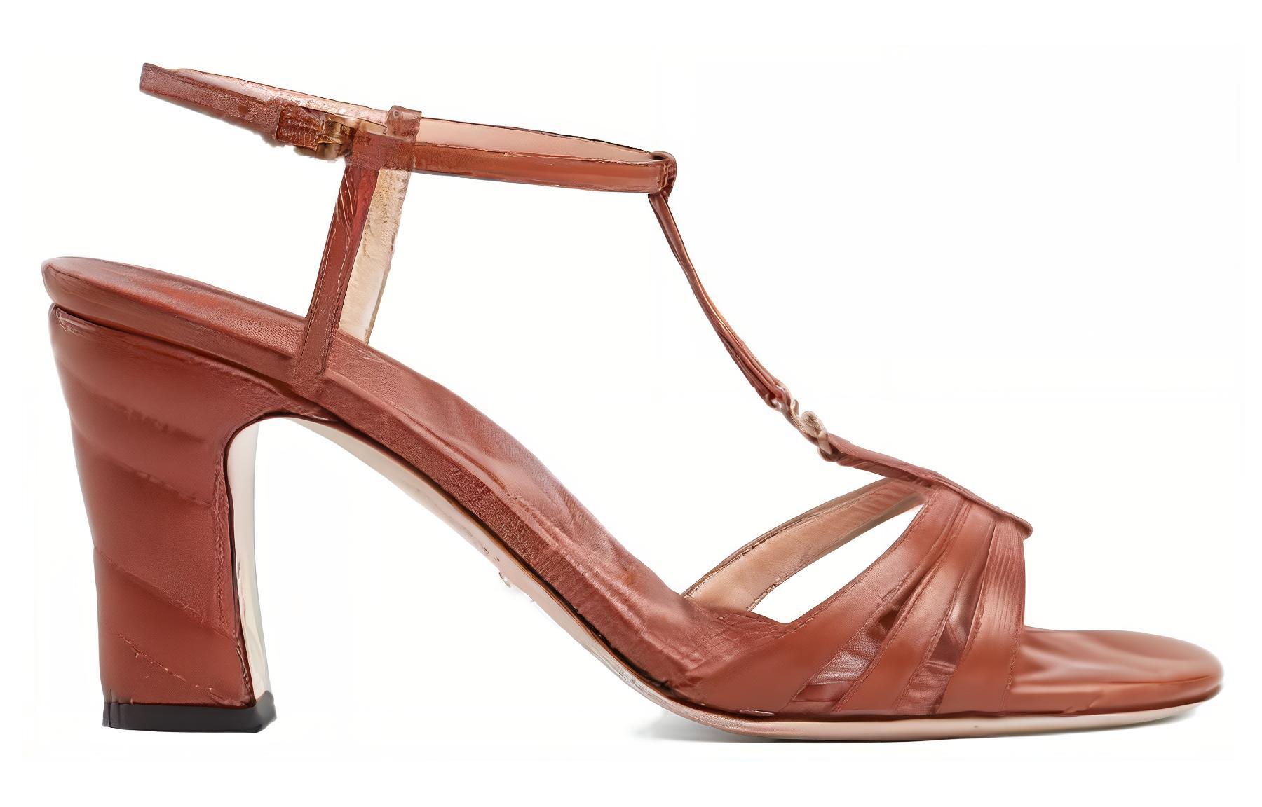 (W) Gucci Leather 'Brown Fashion Versatile Slide Sandals' 圖 2