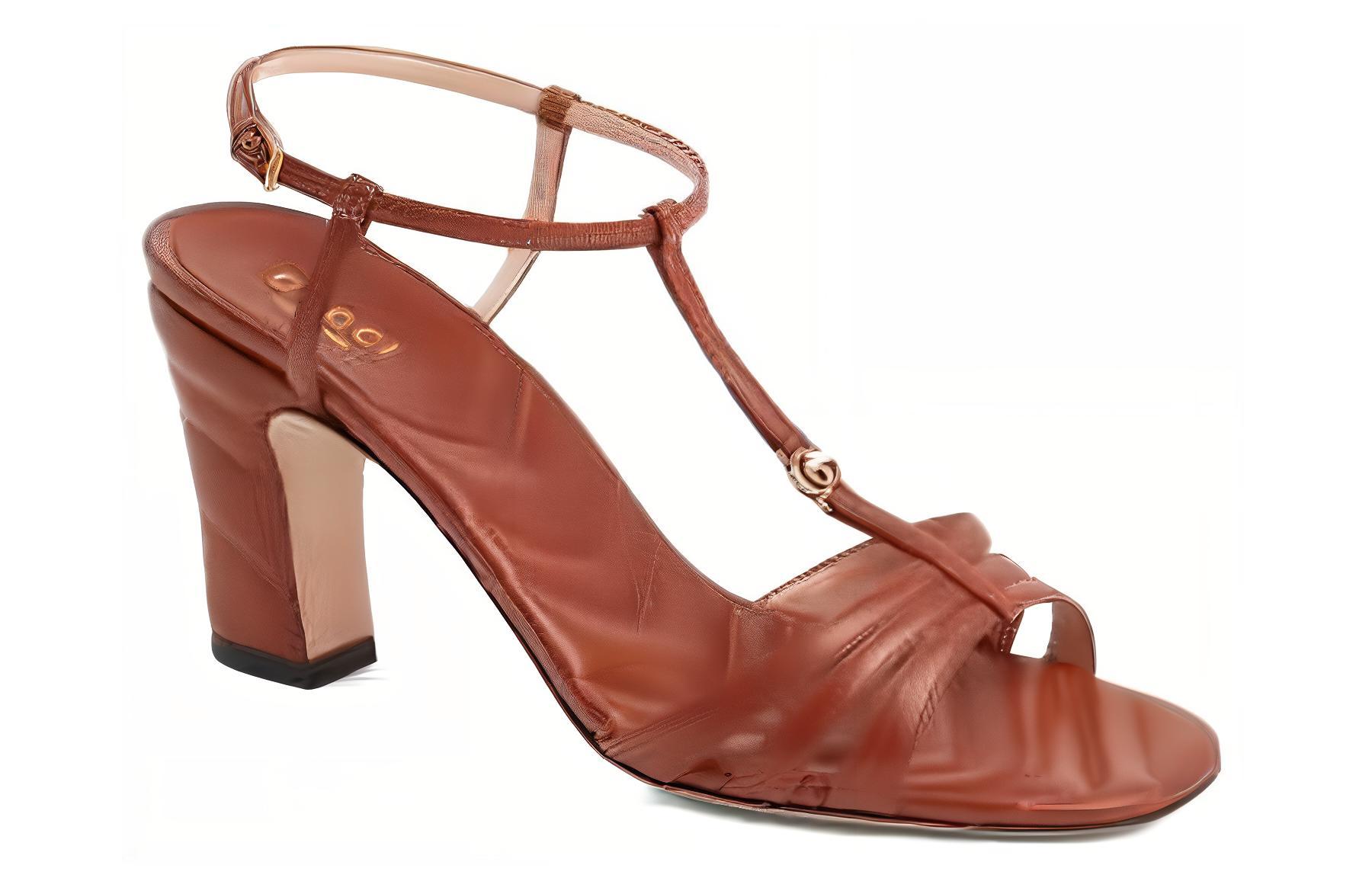 (W) Gucci Leather 'Brown Fashion Versatile Slide Sandals' 圖 3