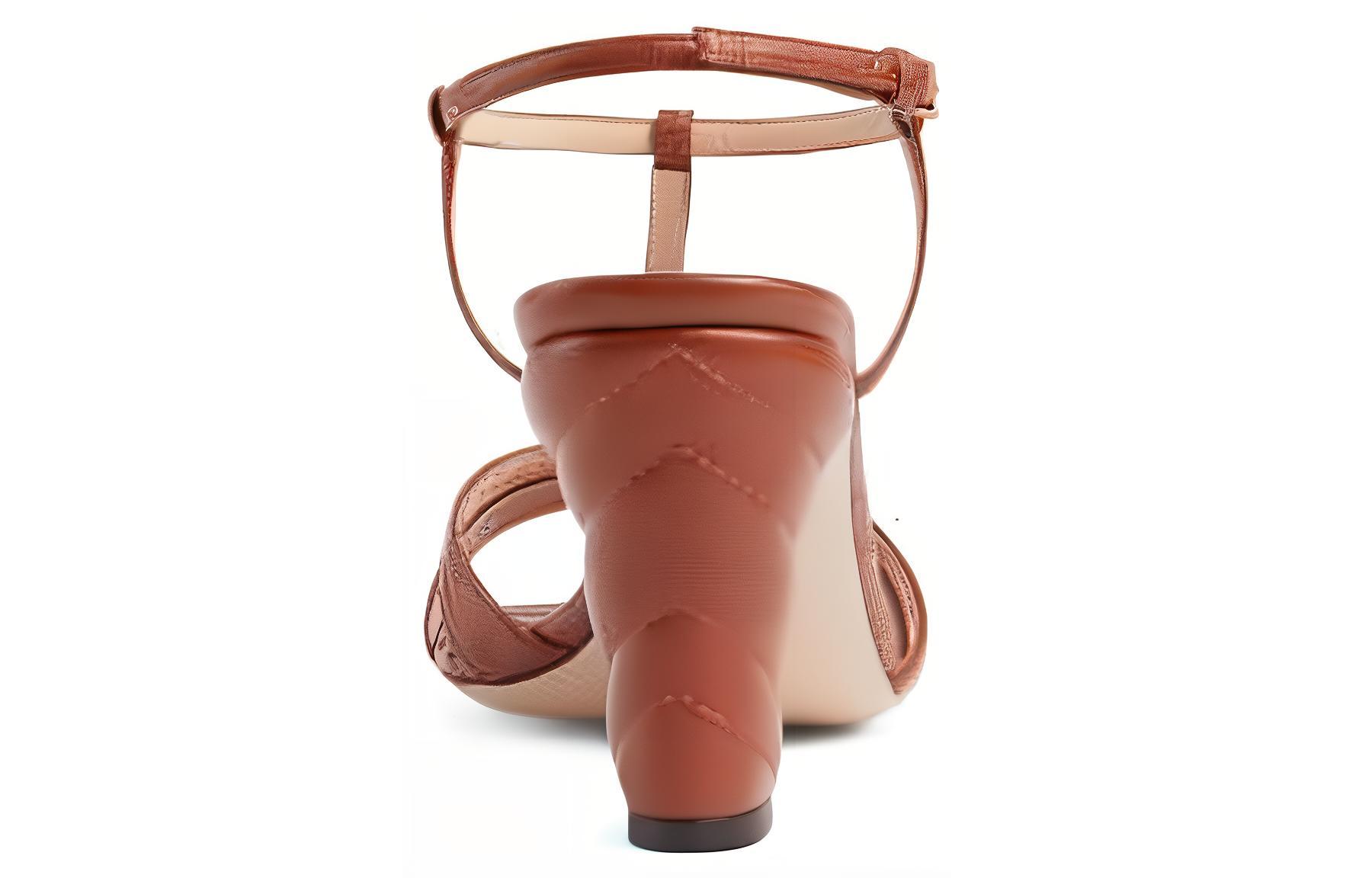 (W) Gucci Leather 'Brown Fashion Versatile Slide Sandals' 圖 5