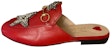 (W) Gucci 'Pearl Star' Selipar Kulit Merah 463180-C9D00-6433