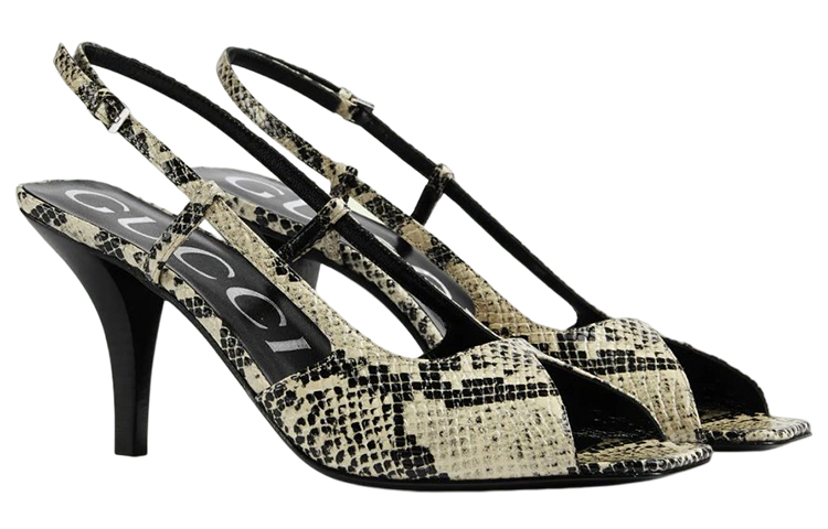 Lookbook (W) Gucci Leder ''Python Print Sandale - Beige Braun'' 695307-19Y00-9719