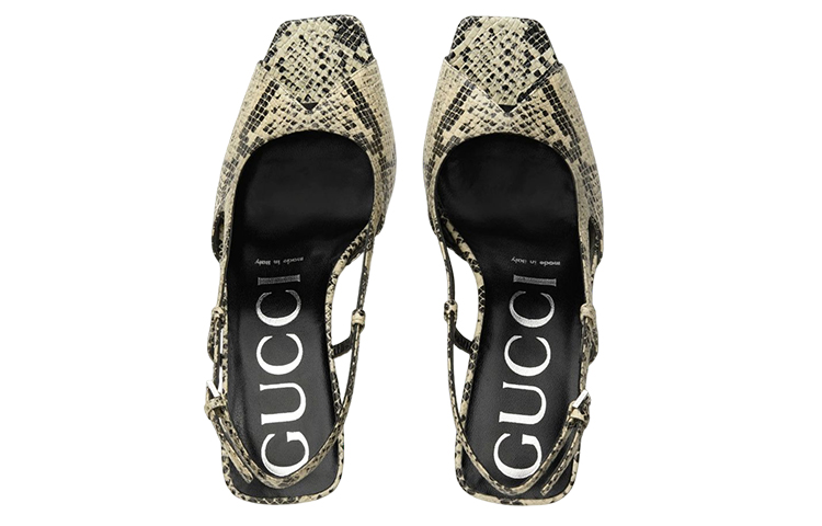 Shop (W) Gucci Leder ''Python Print Sandale - Beige Braun'' 695307-19Y00-9719