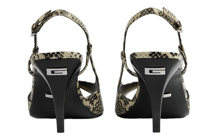 Purchase (W) Gucci Leder ''Python Print Sandale - Beige Braun'' 695307-19Y00-9719