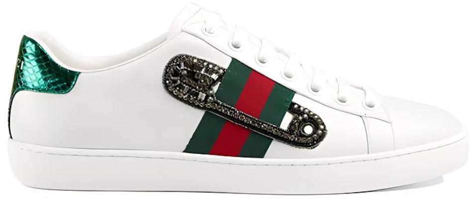 (Women) Gucci Leather Ace Safety Pin Embellished Low Top 'White' 454552-A38G0-9064 Order (Women) Gucci Leather Ace Safety Pin Embellished Low Top 'White' 454552-A38G0-9064