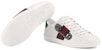 (W) Gucci Kulit Ace Jarum Peniti Hiasan Kasut Rendah 'Putih' 454552-A38G0-9064