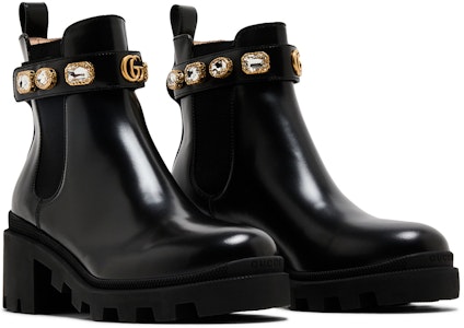 (W) 구찌 블랙 레더 앵클 부츠 '벨트' 550036-DKS00-1000 Cheap (W) 구찌 블랙 레더 앵클 부츠 '벨트' 550036-DKS00-1000