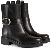 Order (W) Bota de Tobillo de Cuero Gucci 'Negra' 432085-A3N00-1000