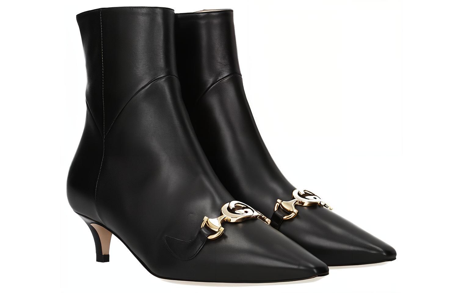 Order (W) Gucci Boots Kulit Hitam Ankle 577157-BKO00-1000