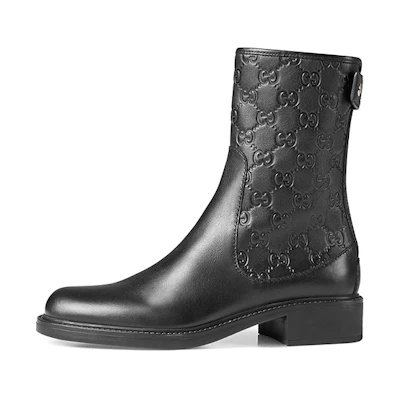(W) Gucci Leather Ankle Boot 'Black Fashion'