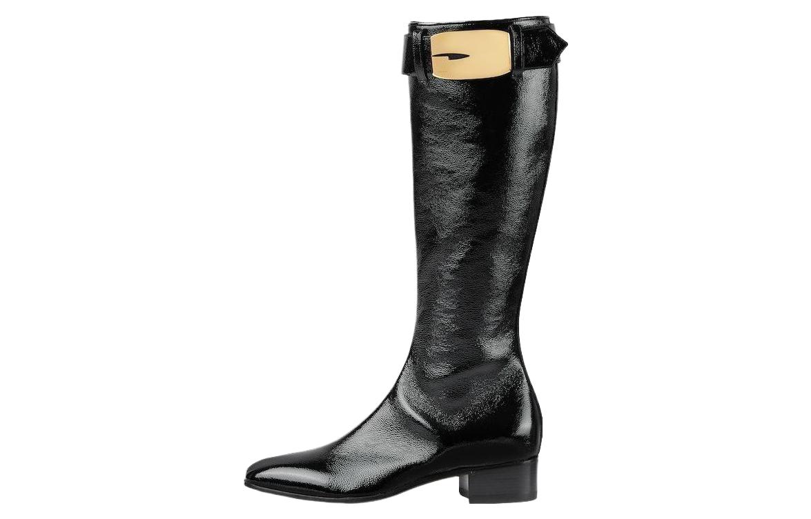 (Women) Gucci Leather Ankle Boot 'Black Gold' 750493-AB800-1000