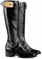 Shop (W) Bota Tobillera de Cuero Gucci 'Negro Oro' 750493-AB800-1000