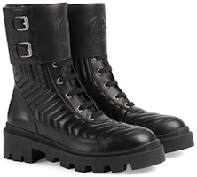 GUCCI 古馳 GG靴子 時尚前衛高幫圓頭短靴 女款 黑色 Lookbook GUCCI 古馳 GG靴子 時尚前衛高幫圓頭短靴 女款 黑色