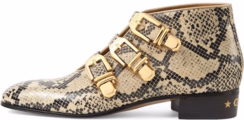 (Women) Gucci Leather Ankle Boot 'Python Buckle Fashion' 699477-19Y50-9719 Buy (Women) Gucci Leather Ankle Boot 'Python Buckle Fashion' 699477-19Y50-9719