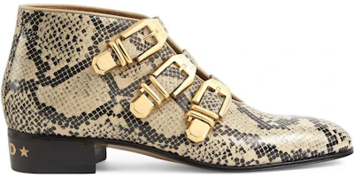 Order (W) Bota de Cuero Gucci 'Moda con Hebilla de Pitón' 699477-19Y50-9719