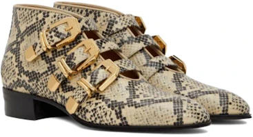 Lookbook (W) Bota de Cuero Gucci 'Moda con Hebilla de Pitón' 699477-19Y50-9719
