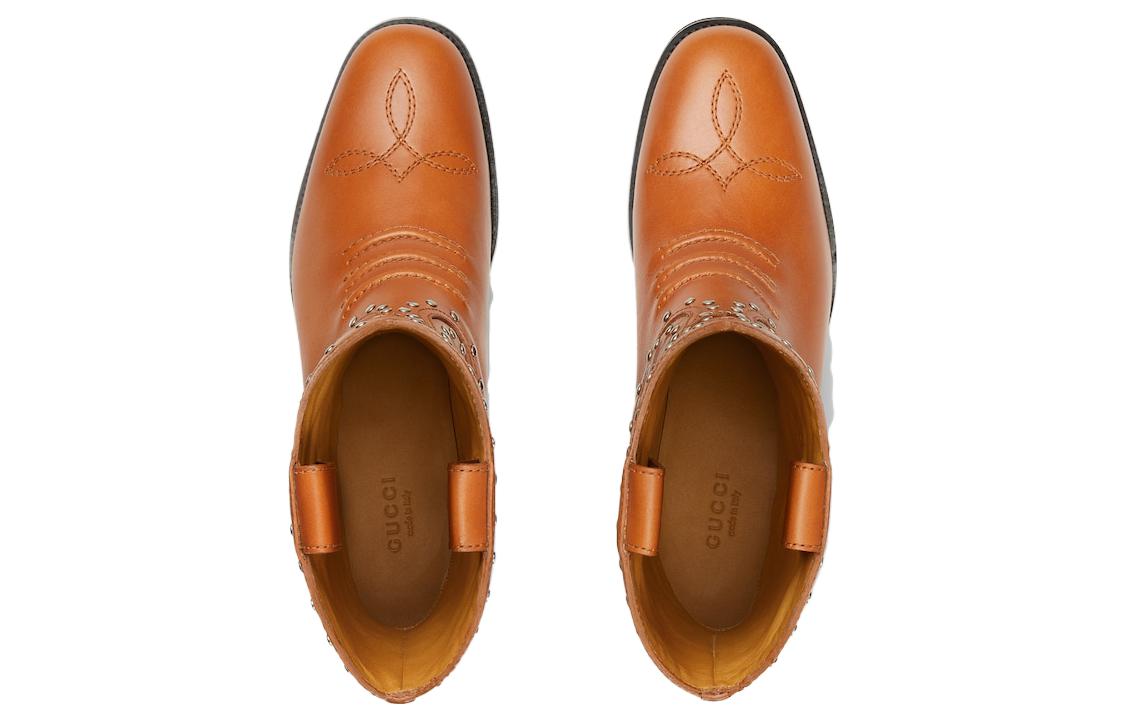 Purchase (W) Gucci Leren Enkellaars ''Vintage Slip-On Lichtbruin'' 750508-AABCR-2176