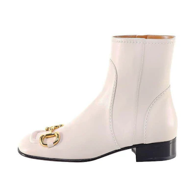 (W) Gucci Leather Ankle Boot 'White'