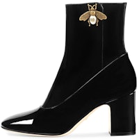 (Women) Gucci Leather Ankle Boot with Bee Detail 'Black' 475831-BNC00-1000 (Women) Gucci Leather Ankle Boot with Bee Detail 'Black' 475831-BNC00-1000