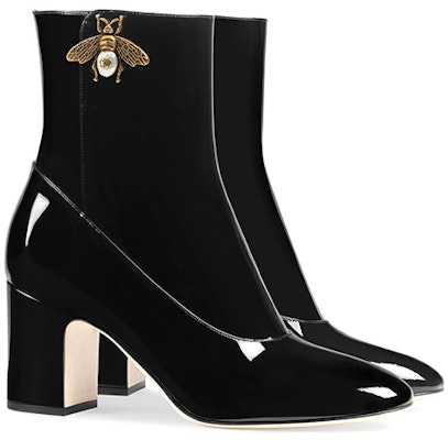 (Women) Gucci Leather Ankle Boot with Bee Detail 'Black' 475831-BNC00-1000 Order (Women) Gucci Leather Ankle Boot with Bee Detail 'Black' 475831-BNC00-1000