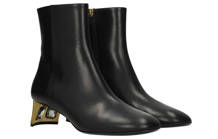Order (Women) Gucci Leather Ankle Boots 'Black' 404020-BLM00-1000