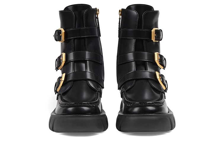 Lookbook (Women) Gucci Leather Ankle Boots 'Black' 663590-DKSD0-1000