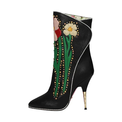 (W) Gucci Leather Ankle Boots 'Black Fashion Casual'