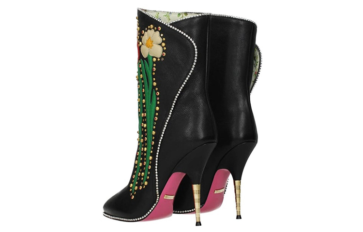 Lookbook (Women) Gucci Leather Ankle Boots 'Black Fashion Casual' 488331-0DR10-1093