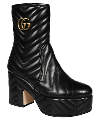 (Women) Gucci Leather Ankle Boots 'Black Logo Chunky Heel' 659171-BKO00-1000 Order (Women) Gucci Leather Ankle Boots 'Black Logo Chunky Heel' 659171-BKO00-1000