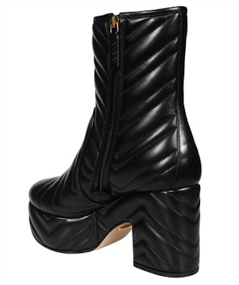 (W) グッチ ロゴチャンキーヒールレザーアンクルブーツ (Gucci Logo Chanky Heel Leather Ankle Boots) 659171-BKO00-1000 Lookbook (W) グッチ ロゴチャンキーヒールレザーアンクルブーツ (Gucci Logo Chanky Heel Leather Ankle Boots) 659171-BKO00-1000