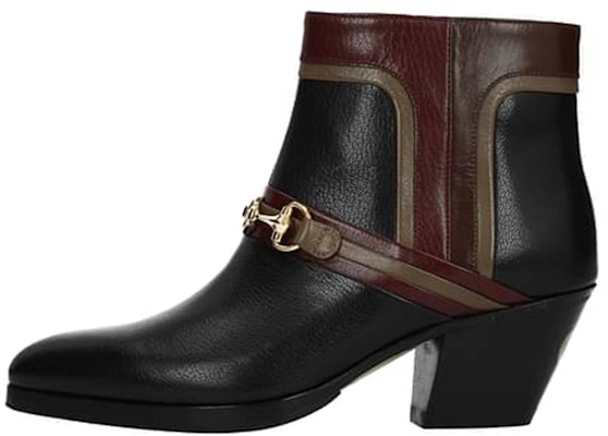 (Women) Gucci Leather Ankle Boots 'Black Red' 617536-1D070-1068 Buy (Women) Gucci Leather Ankle Boots 'Black Red' 617536-1D070-1068