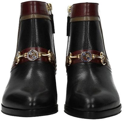 (Women) Gucci Leather Ankle Boots 'Black Red' 617536-1D070-1068 Shop (Women) Gucci Leather Ankle Boots 'Black Red' 617536-1D070-1068
