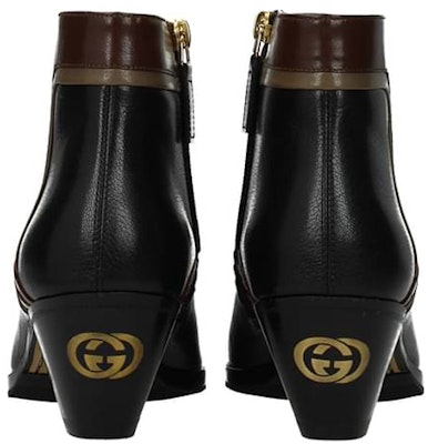 (Women) Gucci Leather Ankle Boots 'Black Red' 617536-1D070-1068 Purchase (Women) Gucci Leather Ankle Boots 'Black Red' 617536-1D070-1068