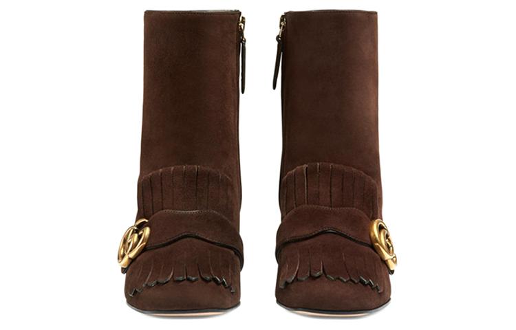 Lookbook (Women) Gucci Leather Ankle Boots 'Brown' 408210-C2000-2140