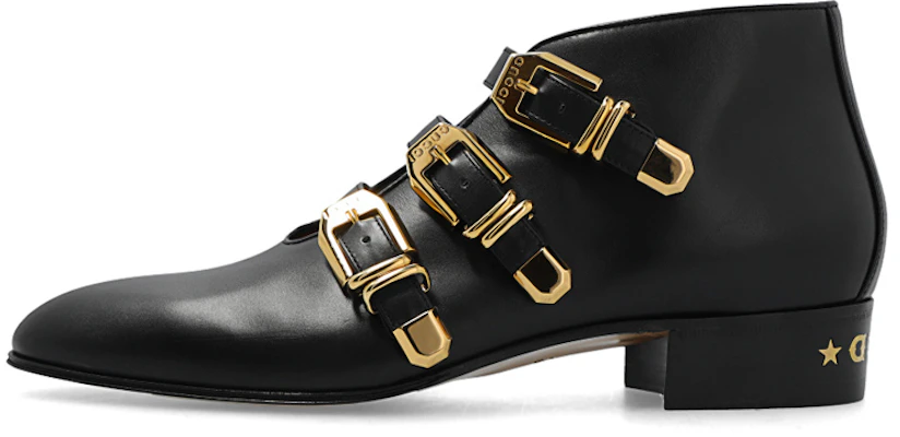 (W) Gucci Lederstiefeletten ''Fashion Buckle Schwarz'' 699477-06F00-1000 Buy (W) Gucci Lederstiefeletten ''Fashion Buckle Schwarz'' 699477-06F00-1000