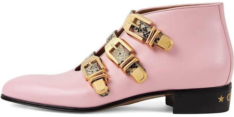 (Women) Gucci Leather Ankle Boots 'Pink Buckle' 699477-06F70-5871 Buy (Women) Gucci Leather Ankle Boots 'Pink Buckle' 699477-06F70-5871