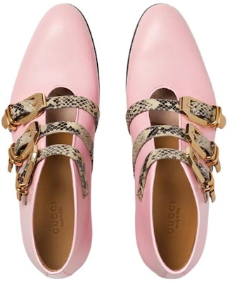 (W) Botas de Tobillo de Cuero Gucci 'Hebilla Rosa' 699477-06F70-5871 Lookbook (W) Botas de Tobillo de Cuero Gucci 'Hebilla Rosa' 699477-06F70-5871