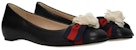 (W) Ballet Flat Kulit Gucci 'Fesyen Hitam' 453432-CQXS0-1061