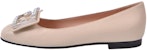 (W) Gucci Ballet Flat Kulit dengan Kristal G 'Putih' 551434-C9D00-9526